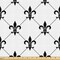Ambesonne Fleur De Lis Fabric by The Yard, Checkered Dotted Pattern with Monochrome Abstract Lily Flower Revival, Decorative Fabric for Upholstery and Home Accents, 5 Yards, Black White